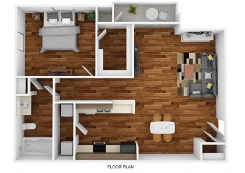 a sq ft apartment with a wood wall